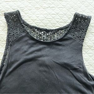 Black Eyelet Detail Tank